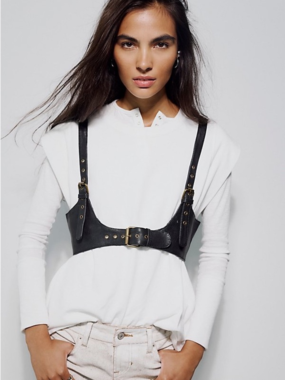 Free People “Rebel” Black Leather Harness